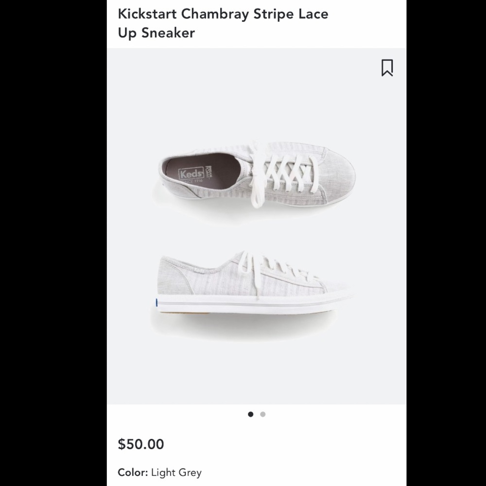 KEDS - Kickstart Chambray Stripe Lace Up Sneaker - Grey - 8